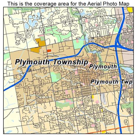 Aerial Photography Map of Plymouth Township, MI Michigan