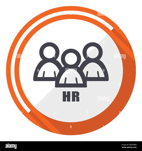 HR flat design orange round vector icon in eps 10 Stock Vector Image ...