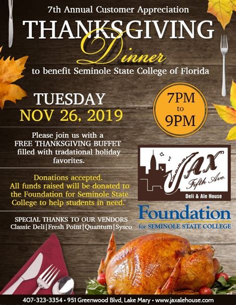 7th Annual Thanksgiving Customer Appreciation Dinner, Orlando FL - Nov 26, 2019 - 7:00 AM