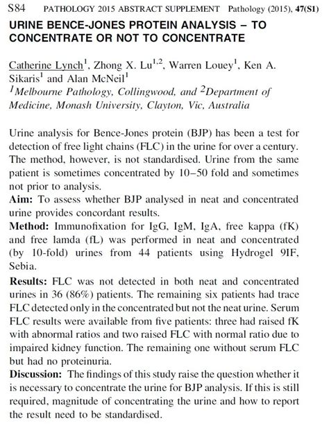 (PDF) Urine bence-jones protein analysis – to concentrate or not to ...