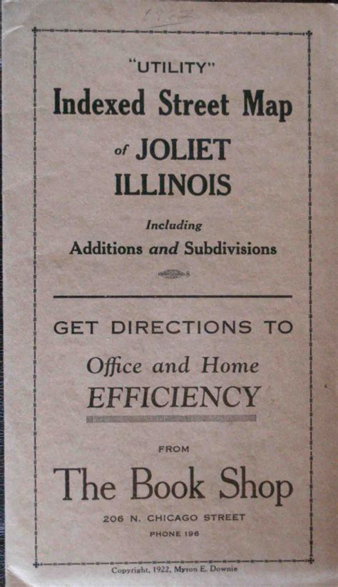 Utility Indexed Map of Joliet, Illinois - 1922 - High Ridge Books, Inc.