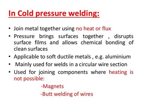 Cold pressure welding - read only