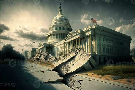 Washington dc earthquake on capitol and mall Illustration 23967427 ...