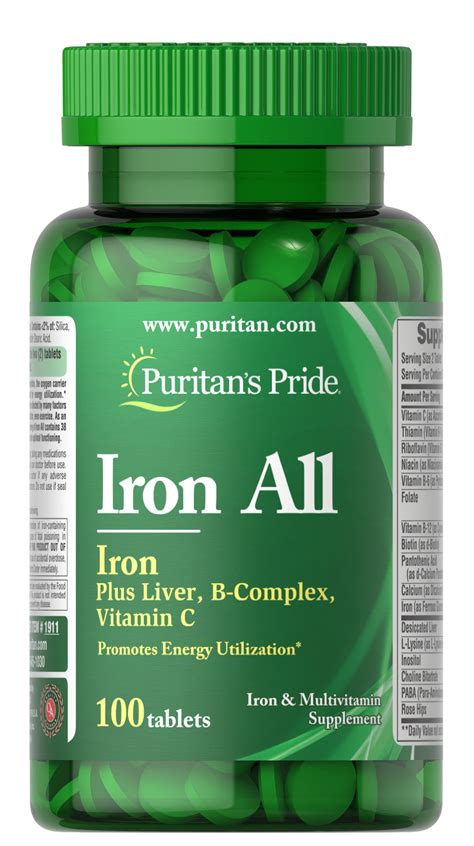 Iron All Iron 100 Tablets | Lifestyle - Women's Supplements | Puritan's Pride