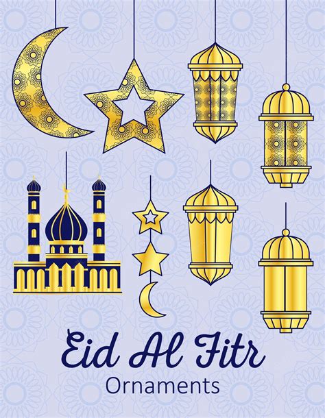 Premium Vector | Golden eid al fitr ornaments