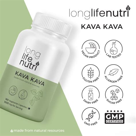 Kava Kava 1000mg - 180 Vegetarian Capsules