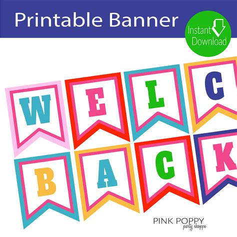 Welcome Back Banner - Free Printables