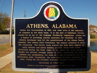 Athens, Alabama Historical Marker