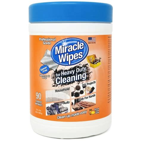 Miracle Brands Miracle Wipes 90-Count Citrus Abrasive Wipes All-Purpose ...