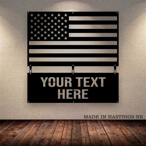 American Flag Metal Sign - Your Text - Free Shipping – Big Rig Threads