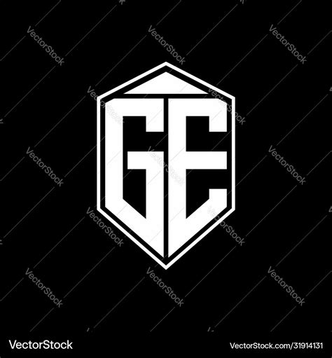 Ge logo monogram with emblem shape combination Vector Image