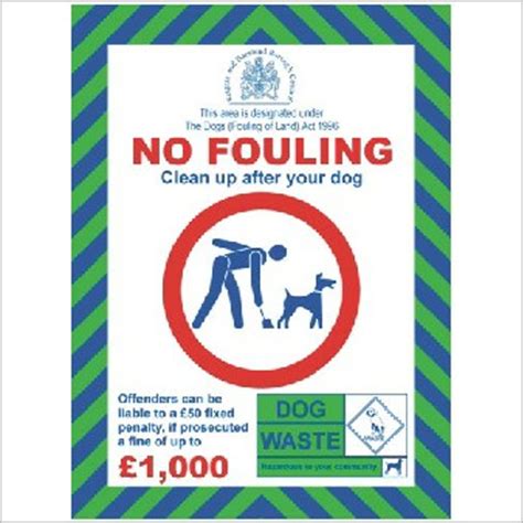 Dog Fouling Signs - JRB Enterprises Ltd