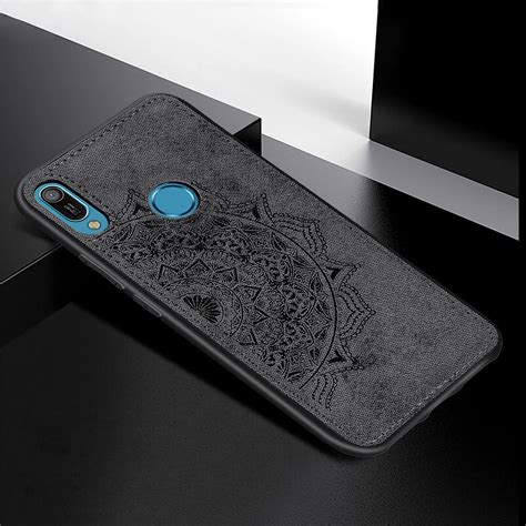 MUCHI Cover For Huawei Y6 2019 Case Fabric Cloth Soft Silicone Back ...