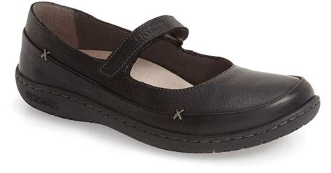 Birkenstock 'iona' Mary Jane Flat in Black Leather (Black) - Lyst