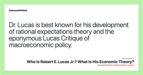 Who Is Robert E. Lucas Jr.? What Is His Economic Theory ...