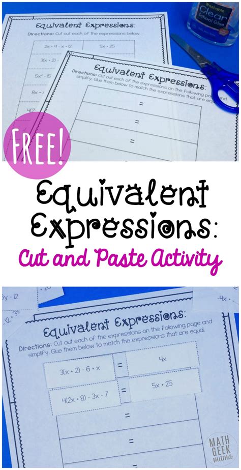 Simplify Expressions: Equivalent Expressions Activity {FREE}