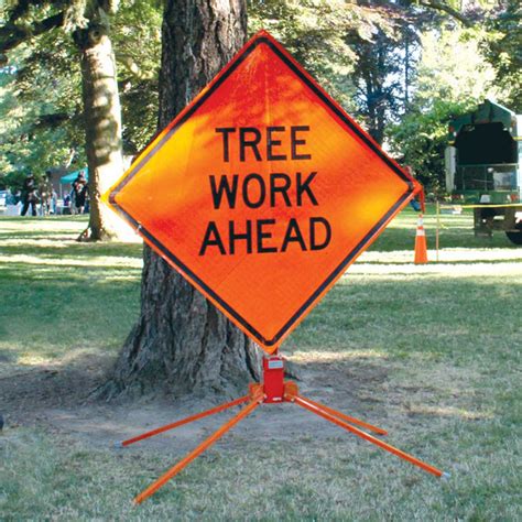 Tree Work Ahead 36" Sign with Stand | WesSpur Tree Equipment