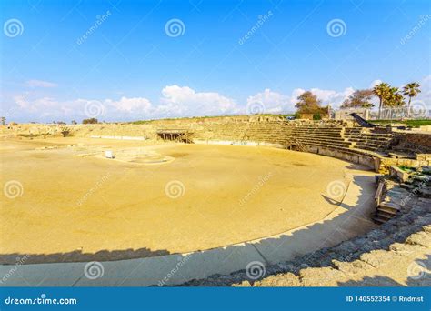 Roman Amphitheater in Caesarea National Park Stock Photo - Image of ...