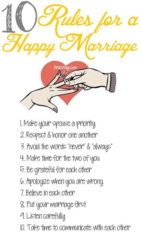 10 Rules for a Happy Marriage - #marriage #tips #husbandandwife | Happy marriage, Marriage ...