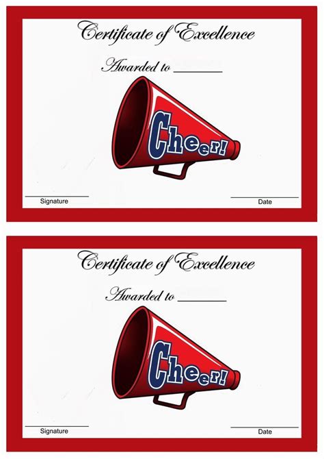 Free Cheer Certificate Templates