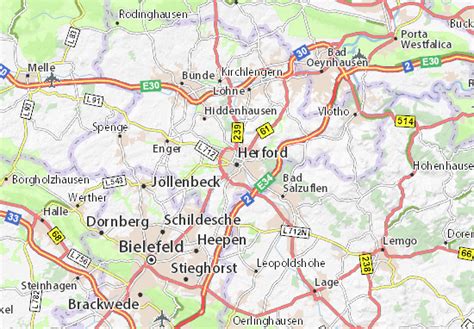 Map of Herford - Michelin Herford map - ViaMichelin