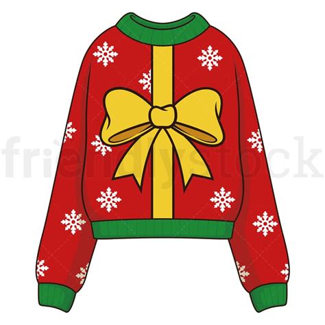 Cartoon Ugly Christmas Sweater Cartoon Vector Clipart - FriendlyStock