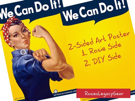 Rosie the Riveter PrintTwo Sides Rosie Side and DIY Side: