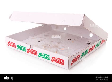 A empty pizza box isolated on white Stock Photo - Alamy