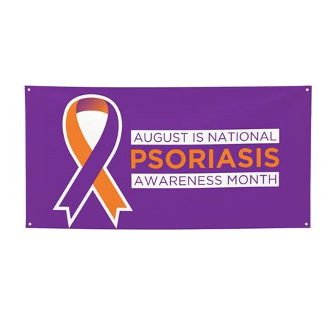 August is Psoriasis Awareness Month Small Banner Backdrop Flag Tapestry Party Photography ...