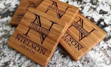 Personalized Bamboo Coasters – Set of 4 | Qualtry