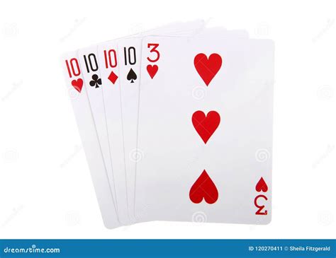 Playing Cards, Four of a Kind Isolated on White Stock Image - Image of entertainment, chance ...