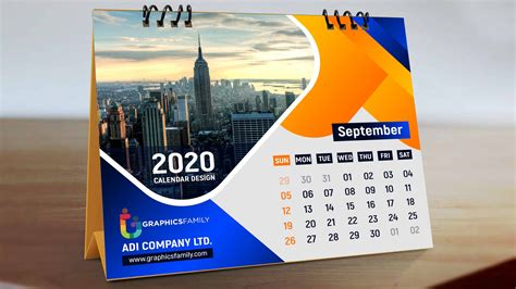 Desk Calendar Free psd Template – GraphicsFamily