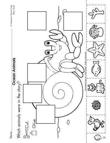 A print and use literature worksheet to follow up A House for Hermit Crab by Eric Carle. | Ocean ...