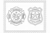 Police Badge Coloring Pages sketch template