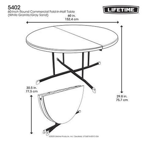 Lifetime 60" Round Fold-In-Half TableDefault Title | Fold in half table, Round folding table ...