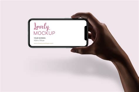 iPhone 11 Pro Mockup in Landscape Mode in Woman's Hands - Lovely Mockups