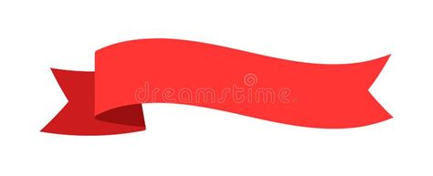 Curved Wavy Red Banner Ribbon Vector Design on White Stock Vector ...