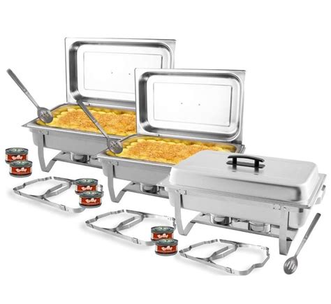 TigerChef 8 Quart Full Size Stainless Steel Chafer with Folding Frame and Cool-T 617407991918 ...