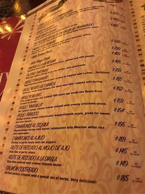 Menu at Restaurante Viva México, Ciudad Juarez, Av. Abraham Lincoln 900-1