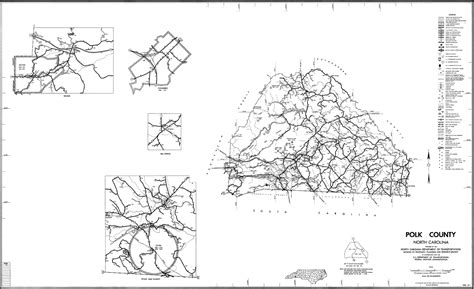 1990 Road Map of Polk County, North Carolina