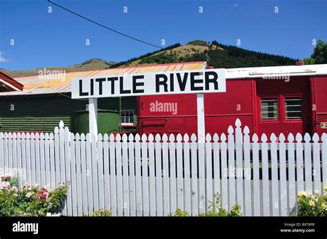 Little River Railway Station, Little River, Banks Peninsula, Canterbury, New Zealand Stock Photo ...