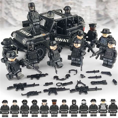 Swat team Minifigures Lego Swat truck Compatible
