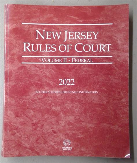 New Jersey Rules of Court: Volume II - Federal 2022 by Thomson Reuters ...