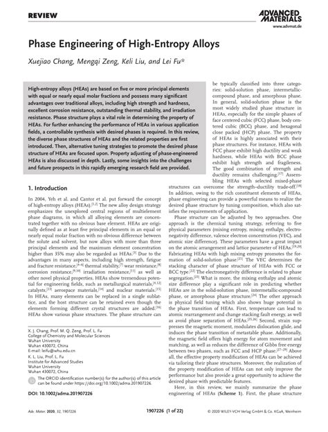 Phase Engineering of High-Entropy Alloys | Request PDF