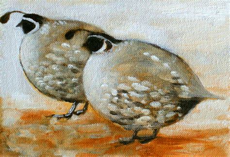 Quail Art Print two quail painting