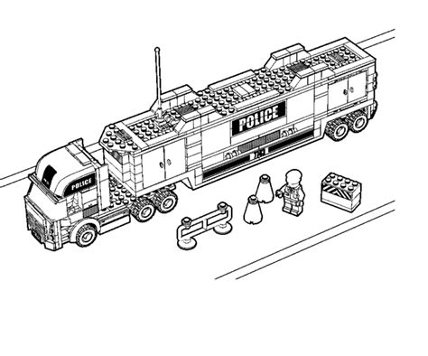 Big police truck coloring book for kids to print and online