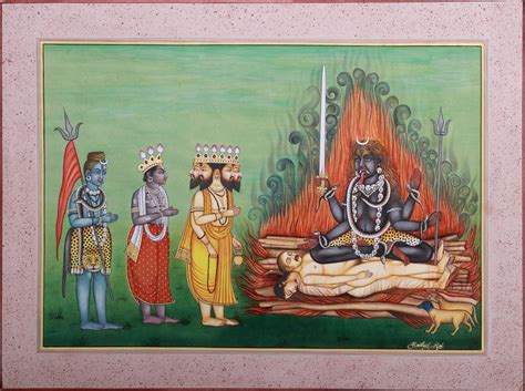 Brahma-Vishnu-Shiva In The Worship Of Devi Kali | Exotic India Art