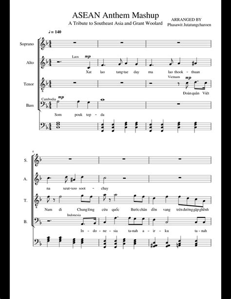 ASEAN Anthem Mashup sheet music for Piano, Voice download free in PDF or MIDI