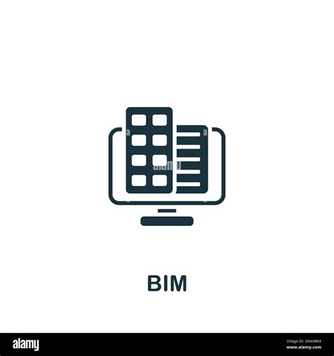 BIM icon. Monochrome simple sign from digitalization collection. BIM ...