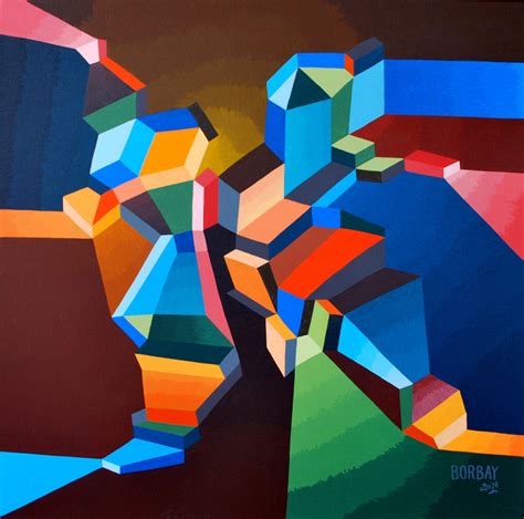 Mindscape, Cubic Abstraction on Canvas - BORBAY